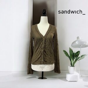 Sandwich, Elegant Textured Cardigan Court, Medium